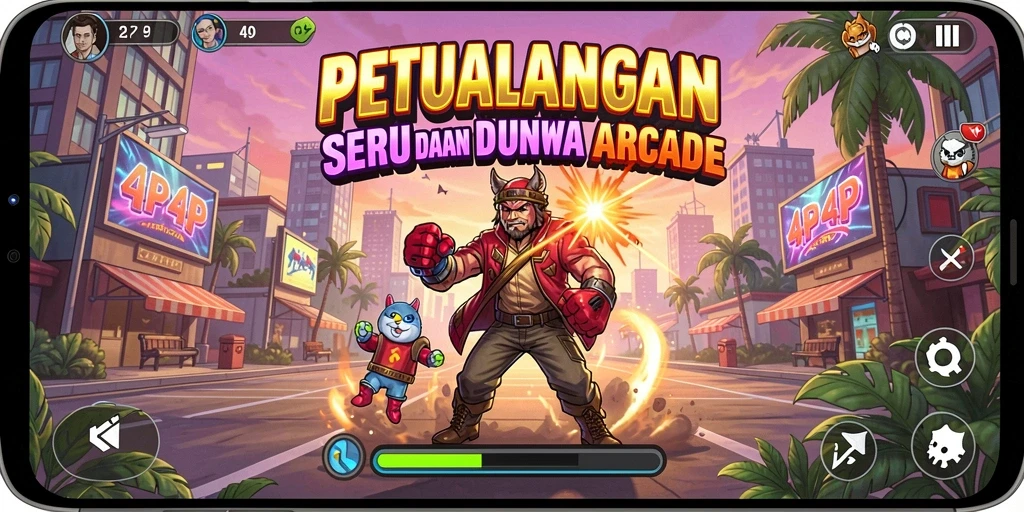 Screenshot gameplay 4P4P yang seru dan menantang.
