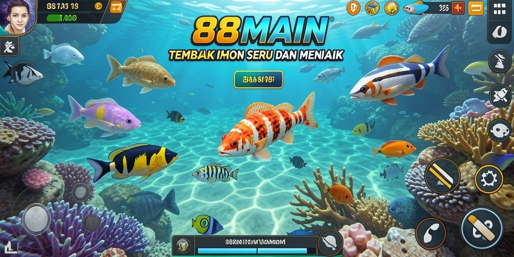 Tangkapan layar 88MAIN menampilkan aksi Tembak Ikan yang seru dan penuh warna.