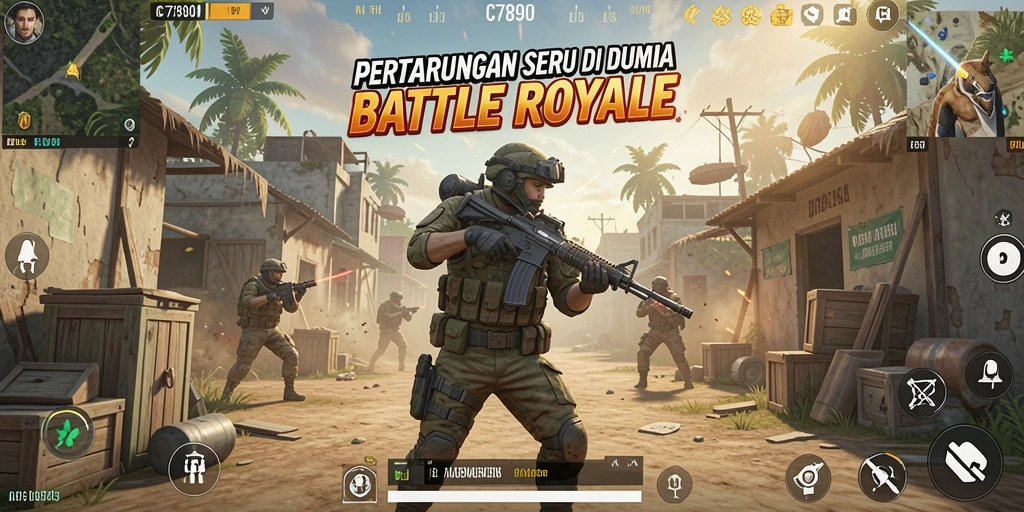 Gameplay menegangkan dalam C7890 di arena Battle Royale.