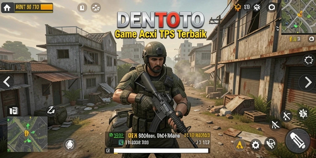 Tampilan gameplay menegangkan dari DENTOTO dengan aksi seru TPS.