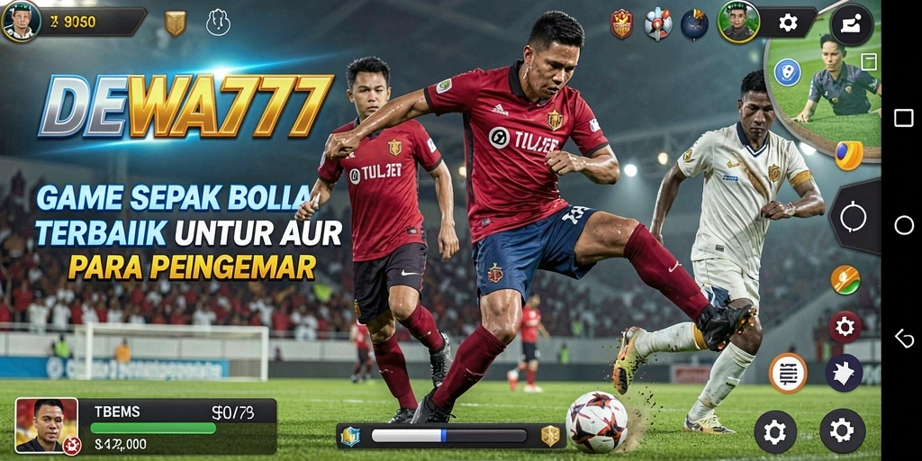 Tampilan gameplay <strong>DEWA777</strong> yang menegangkan saat pertandingan sepak bola berlangsung.
