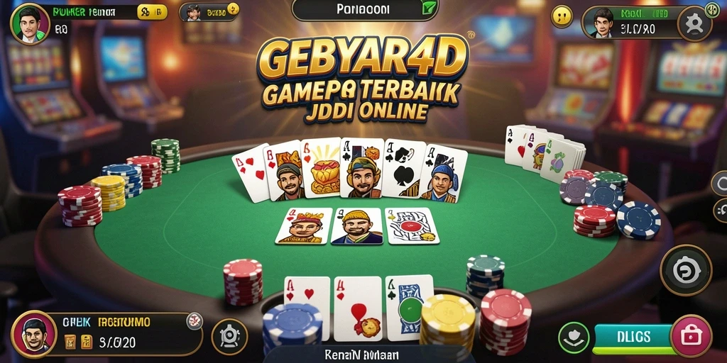 Screenshot utama GEBYAR4D menunjukkan permainan poker yang seru dan menarik.