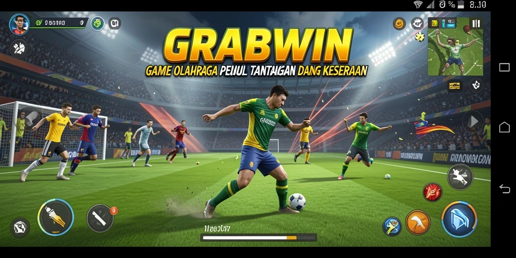 Tampilan gameplay GRABWIN yang memukau dan menampilkan aksi olahraga seru.