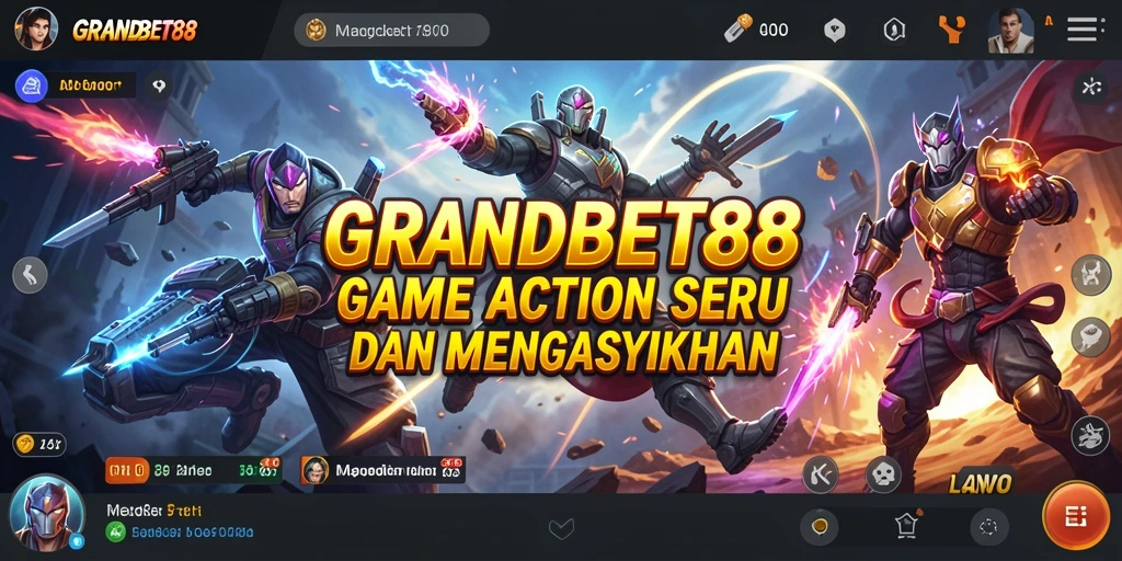 Screenshot gameplay GRANDBET88 yang menunjukkan aksi pertarungan yang menegangkan.