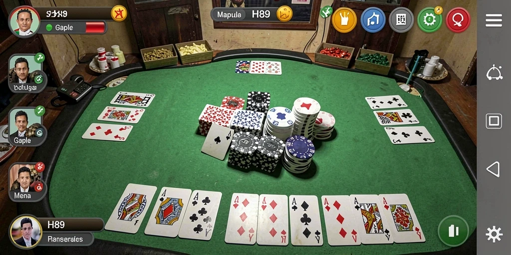 Tampilan gameplay seru H89 yang penuh strategi Gaple.