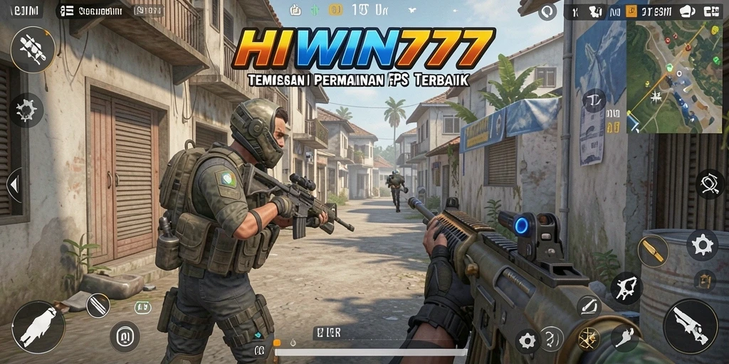 Tampilan gameplay seru dari HIWIN777 dalam aksi FPS.