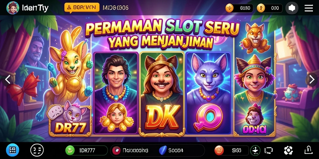 Tampilan gameplay IDR77 yang menampilkan putaran slot yang menyenangkan.