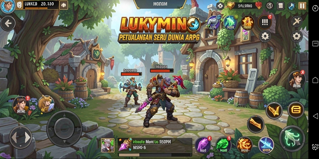 Tampilan seru dari gameplay ARPG LUKYMINO yang penuh aksi.
