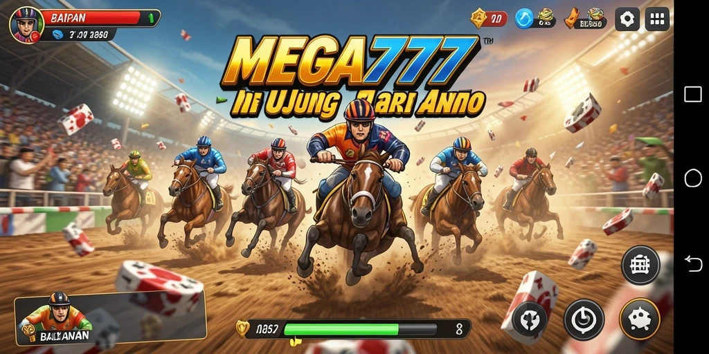 Tampilan gameplay balapan seru di MEGA777 dengan kendaraan yang melaju kencang.