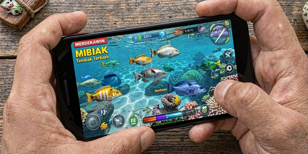 Tangkapan layar dari gameplay seru Tembak Ikan MERDEKAWIN.