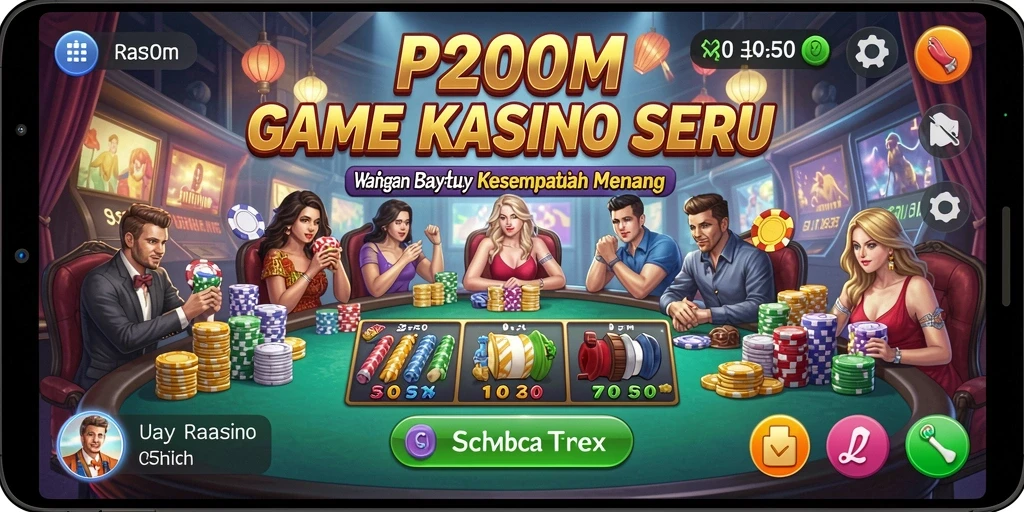 Gameplay P200M menampilkan momen mendebarkan dalam permainan Kasino.