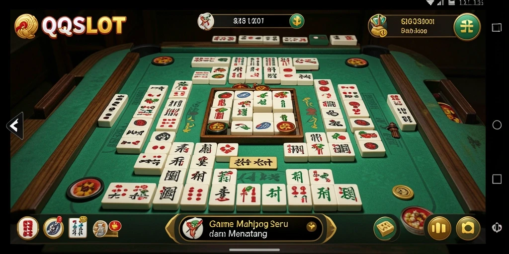Screenshot dari gameplay Mahjong yang menegangkan di QQSLOT.