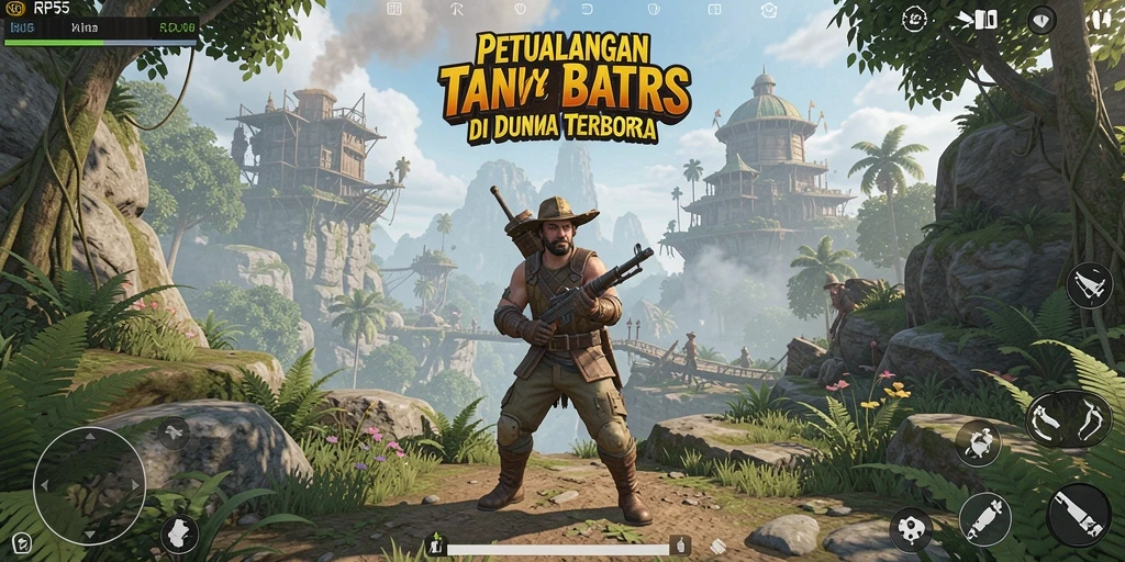 Screenshot gameplay RP55 menunjukkan dunia terbuka yang luas dan interaktif.