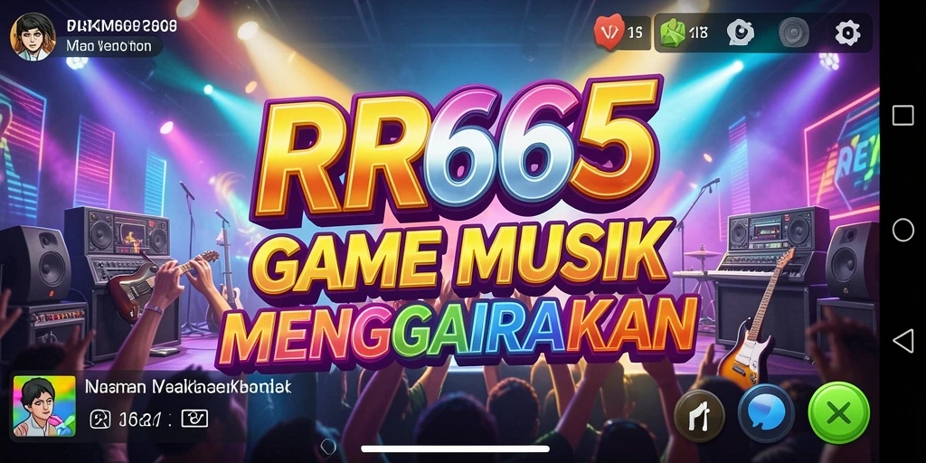 Screenshot gameplay RR666 menampilkan pengalaman bermain musik yang interaktif.