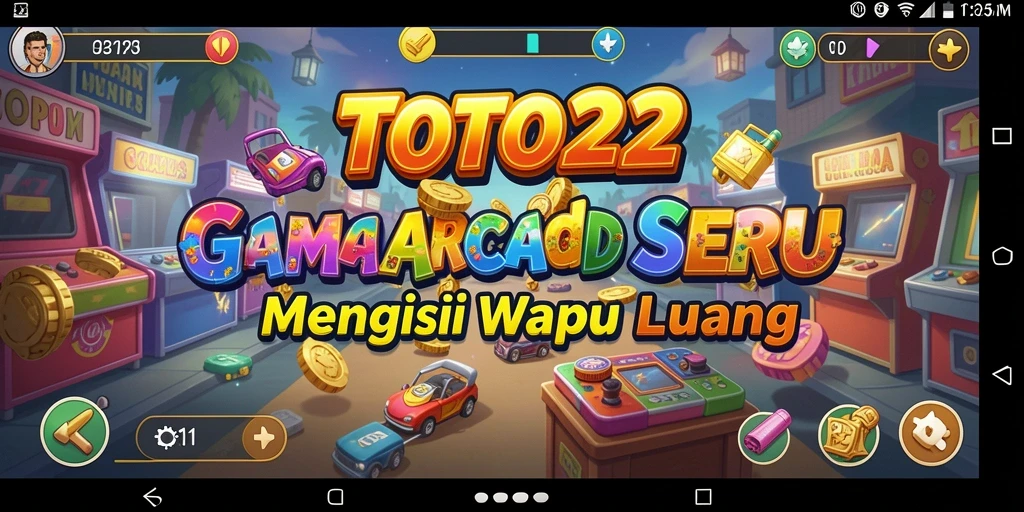 Tangkapan layar utama TOTO22 menampilkan gameplay arcade yang dinamis dan menantang.