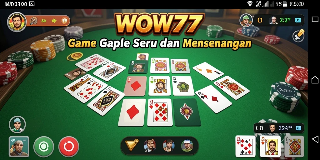 Tampilan gameplay seru dalam game Gaple WOW77.